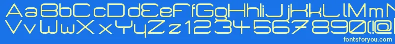 Micromieps Font – Yellow Fonts on Blue Background