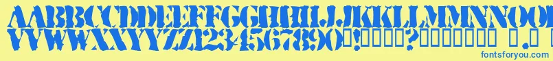 Ruggs Font – Blue Fonts on Yellow Background