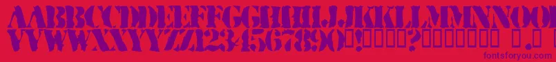 Ruggs Font – Purple Fonts on Red Background