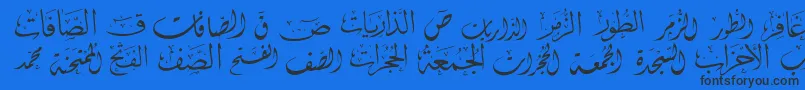 McsSwerAlQuran2-Schriftart – Schwarze Schriften auf blauem Hintergrund