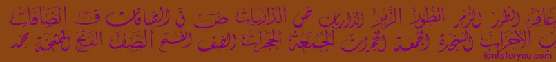 McsSwerAlQuran2 Font – Purple Fonts on Brown Background