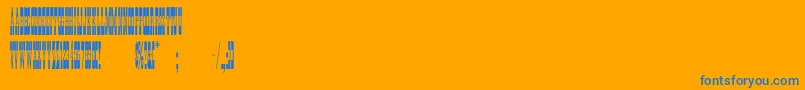 Bigtope-Schriftart – Blaue Schriften auf orangefarbenem Hintergrund