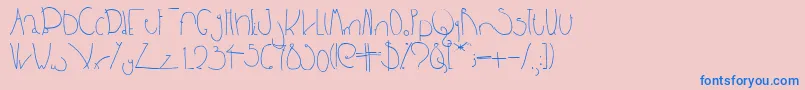 フォントBpbighead – ピンクの背景に青い文字