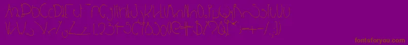 Bpbighead-Schriftart – Braune Schriften auf violettem Hintergrund