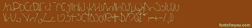 Шрифт Bpbighead – зелёные шрифты на коричневом фоне