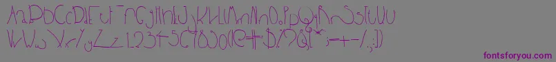 Bpbighead-Schriftart – Violette Schriften auf grauem Hintergrund