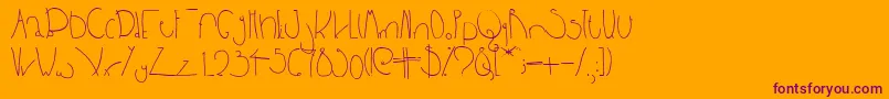 Bpbighead-Schriftart – Violette Schriften auf orangefarbenem Hintergrund