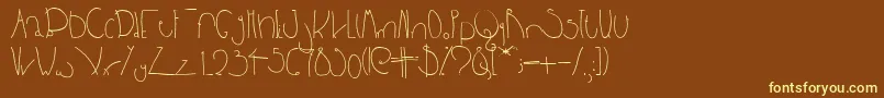 Bpbighead-fontti – keltaiset fontit ruskealla taustalla