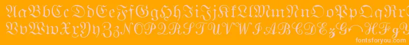 MathematicalPi2-Schriftart – Rosa Schriften auf orangefarbenem Hintergrund