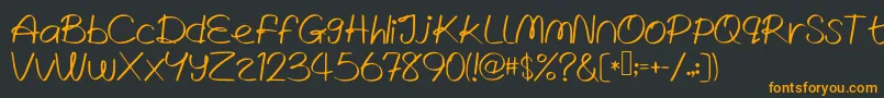 WrittenLies Font – Orange Fonts on Black Background