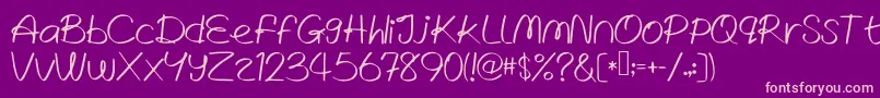 WrittenLies Font – Pink Fonts on Purple Background