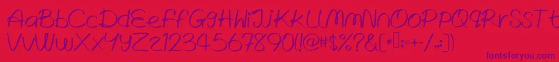 WrittenLies Font – Purple Fonts on Red Background