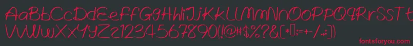 フォントWrittenLies – 黒い背景に赤い文字