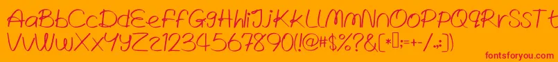 WrittenLies Font – Red Fonts on Orange Background