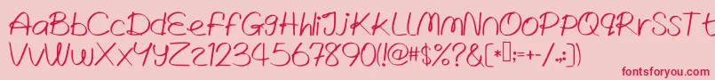 WrittenLies Font – Red Fonts on Pink Background