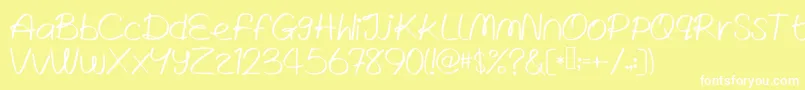 WrittenLiesフォントについての詳細 フォントWrittenLies – 黄色い背景に白い文字