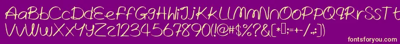 WrittenLies Font – Yellow Fonts on Purple Background