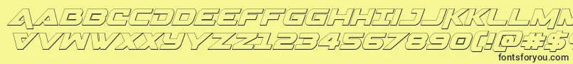 フォントGemina3Dital – 黒い文字の黄色い背景