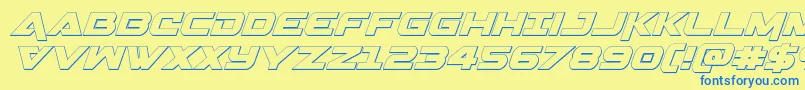 Gemina3Dital Font – Blue Fonts on Yellow Background