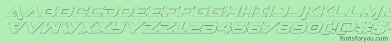 Gemina3Dital-fontti – harmaat kirjasimet vihreällä taustalla