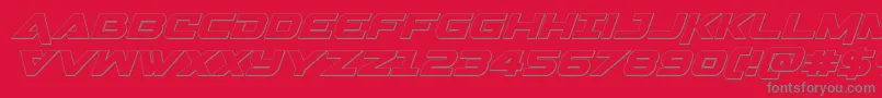 Gemina3Dital-fontti – harmaat kirjasimet punaisella taustalla