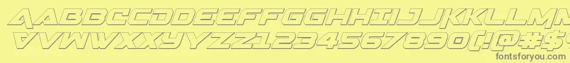 フォントGemina3Dital – 黄色の背景に灰色の文字