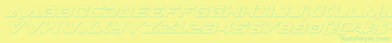 Czcionka Gemina3Dital – zielone czcionki na żółtym tle