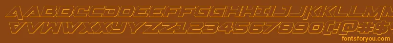 Czcionka Gemina3Dital – pomarańczowe czcionki na brązowym tle