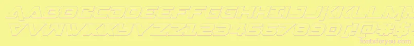 Gemina3Dital Font – Pink Fonts on Yellow Background