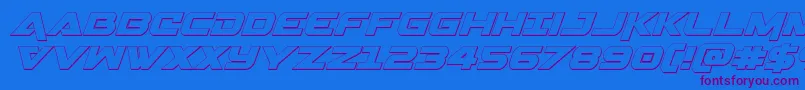 Gemina3Dital Font – Purple Fonts on Blue Background