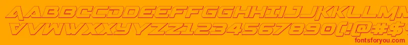 Gemina3Dital Font – Red Fonts on Orange Background