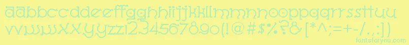 AlmostSanskritTajLight Font – Green Fonts on Yellow Background