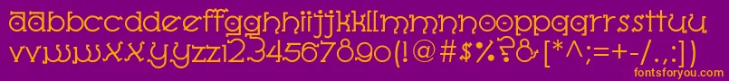 AlmostSanskritTajLight Font – Orange Fonts on Purple Background