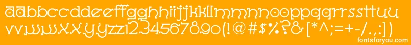 AlmostSanskritTajLight Font – White Fonts on Orange Background