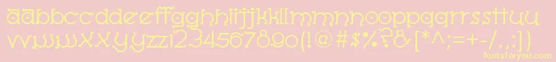 AlmostSanskritTajLight Font – Yellow Fonts on Pink Background