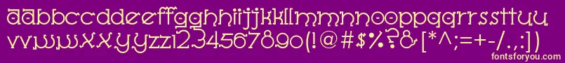 AlmostSanskritTajLight Font – Yellow Fonts on Purple Background