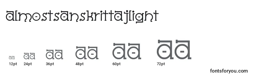 AlmostSanskritTajLight Font Sizes