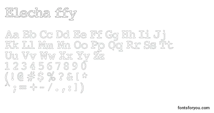 Schriftart Elecha ffy – Alphabet, Zahlen, spezielle Symbole