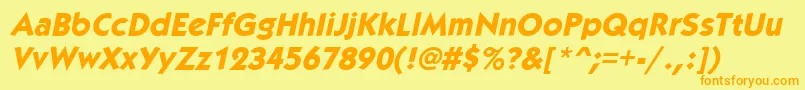 KabobextraboldItalic Font – Orange Fonts on Yellow Background