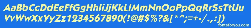 KabobextraboldItalic Font – Yellow Fonts on Blue Background