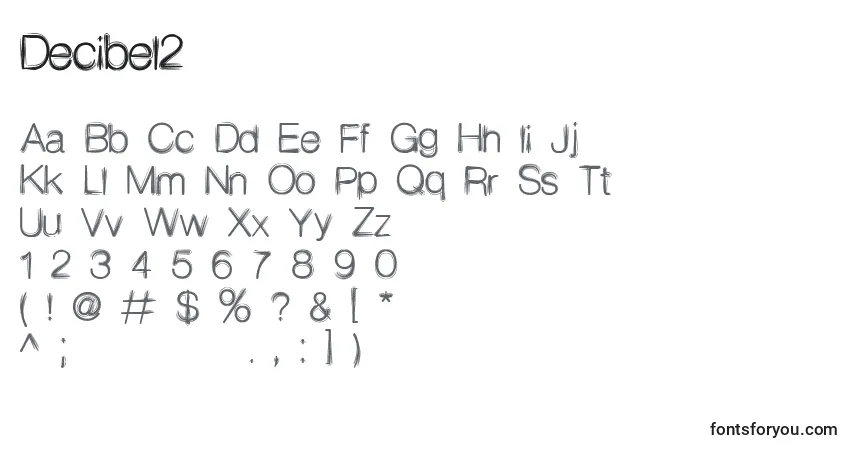 Decibel2フォント–アルファベット、数字、特殊文字