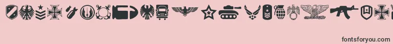 Шрифт Militaria – чёрные шрифты на розовом фоне