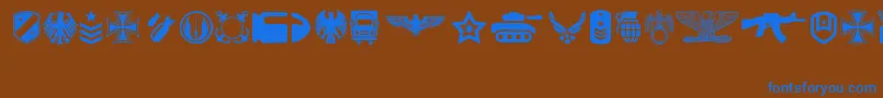 Militaria Font – Blue Fonts on Brown Background