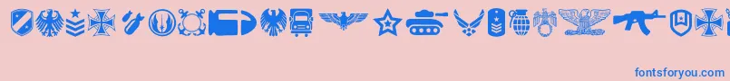Militaria Font – Blue Fonts on Pink Background