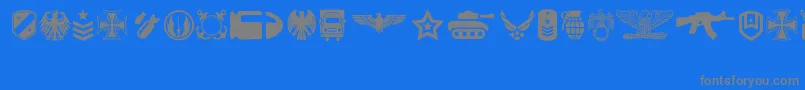Czcionka Militaria – szare czcionki na niebieskim tle