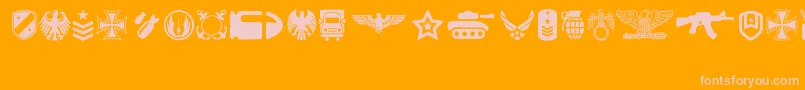 Militaria Font – Pink Fonts on Orange Background