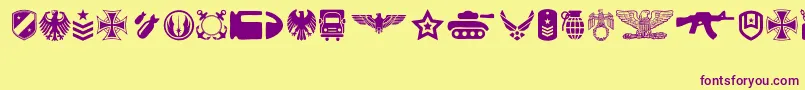 Militaria Font – Purple Fonts on Yellow Background