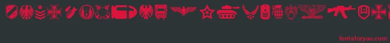 Militaria Font – Red Fonts on Black Background