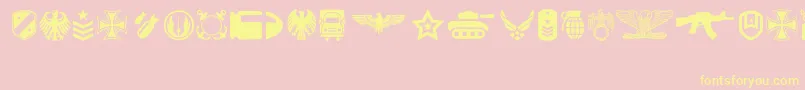 Militaria Font – Yellow Fonts on Pink Background