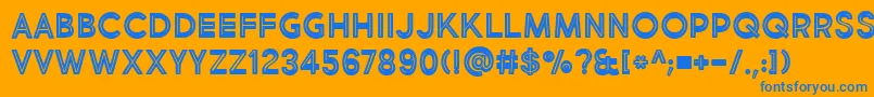 MarketFreshInlineBoldAllCaps Font – Blue Fonts on Orange Background